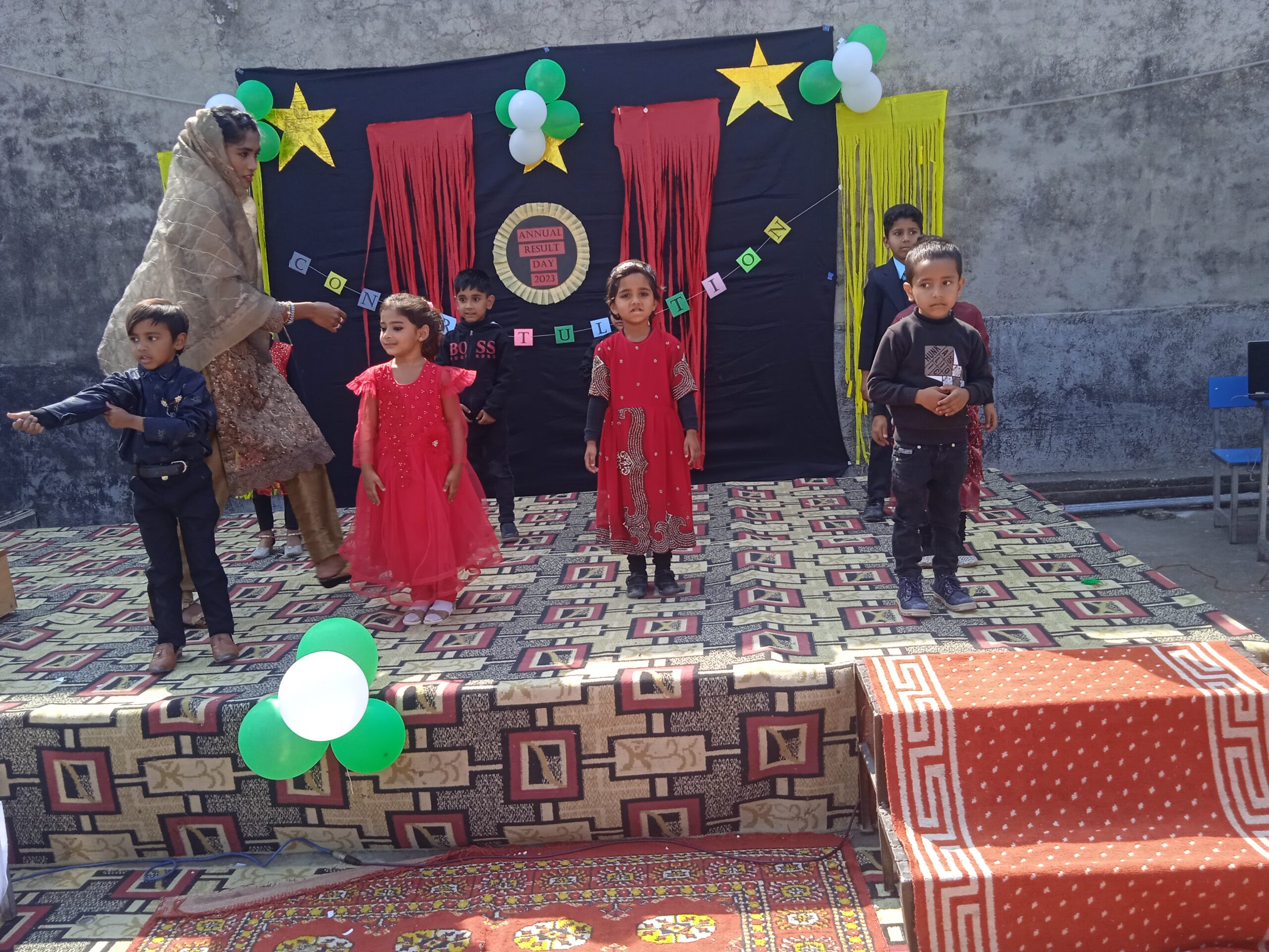 National song of Pakistan by Digitate School management,Students performing on stage at Final day 2023 Ceremony