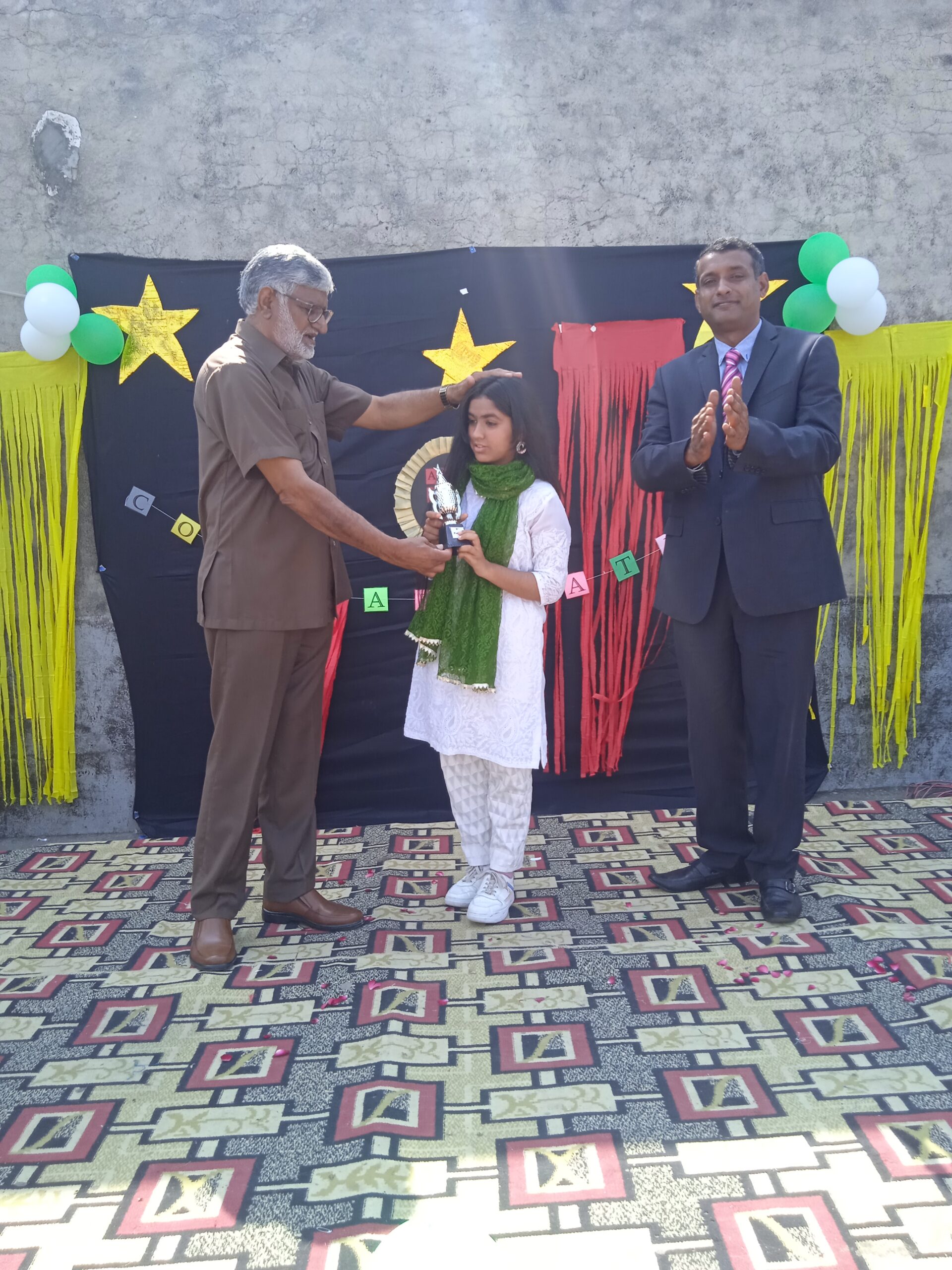 Digitate School management, Position holder and best performing Students Receiveng Cups and certificates on Final day 2023 Ceremony